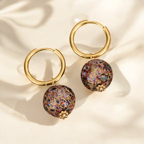 Pendientes de aro Cosmic Bloom Speckle Orb