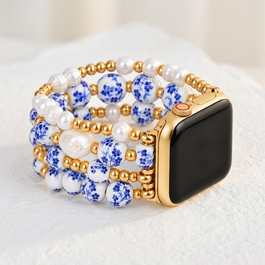 Correa para Apple Watch Sapphire Bloom de Porcelain Garden