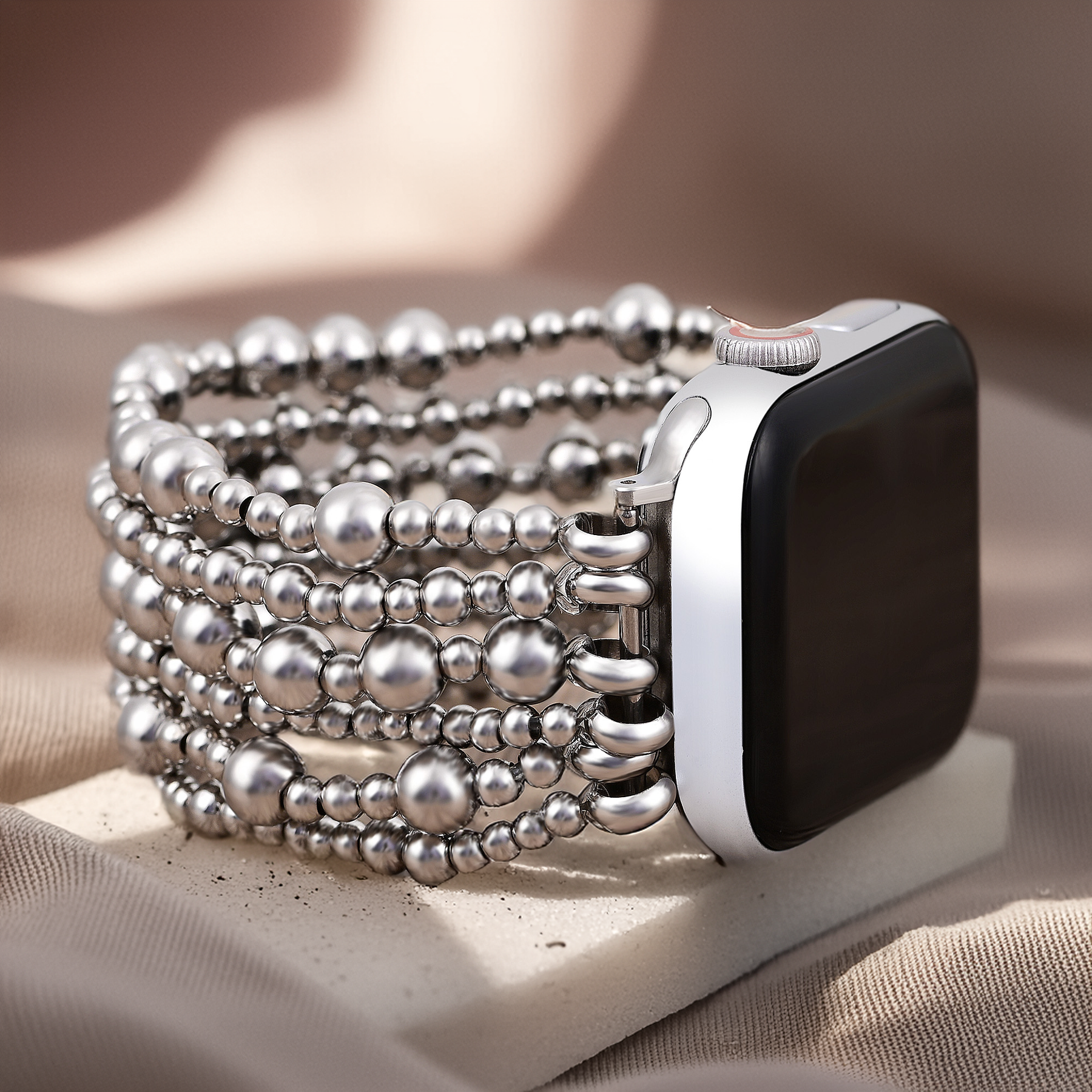 Correa elástica Demure Platinum Apple Watch