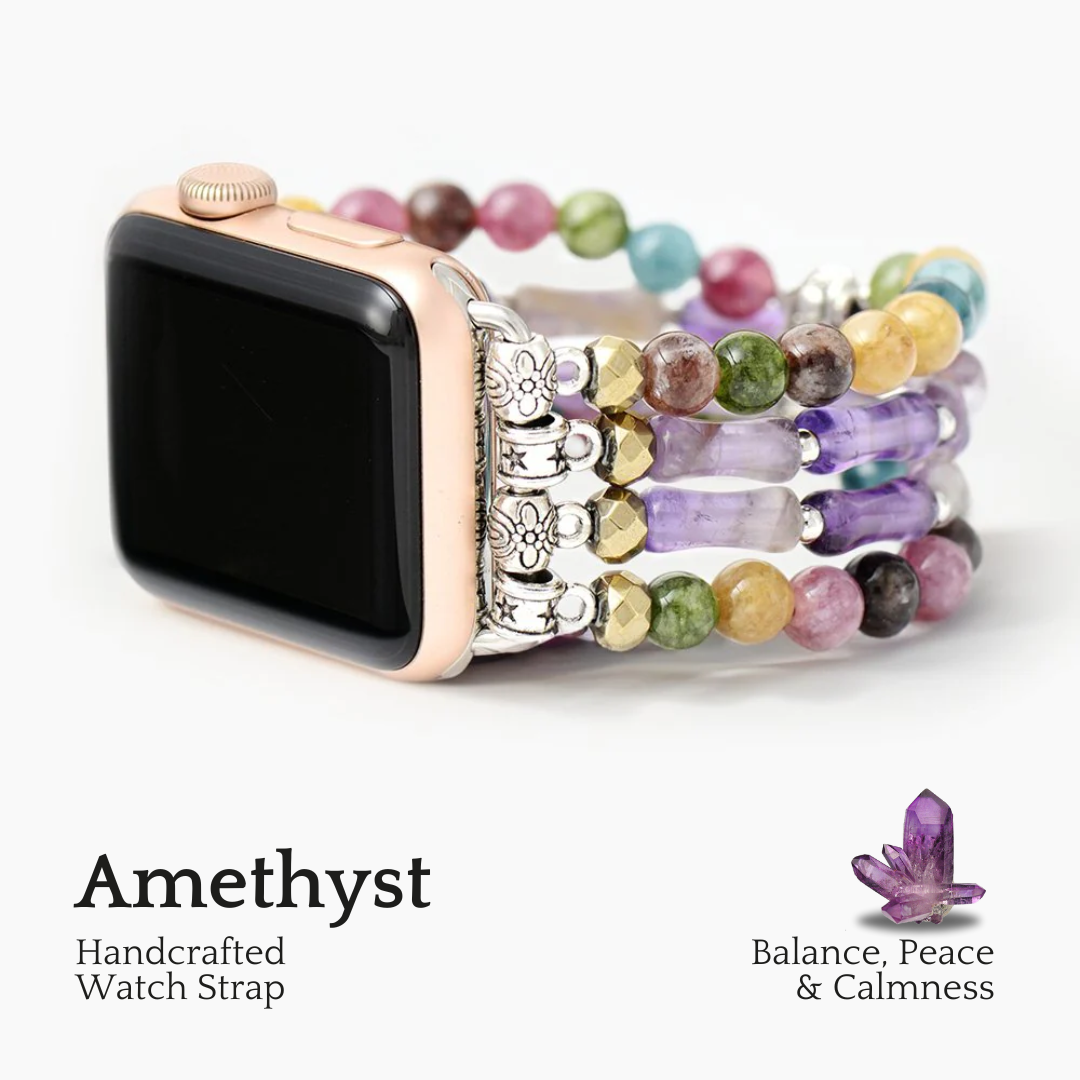 Correa elástica de amatista mosaico para Apple Watch