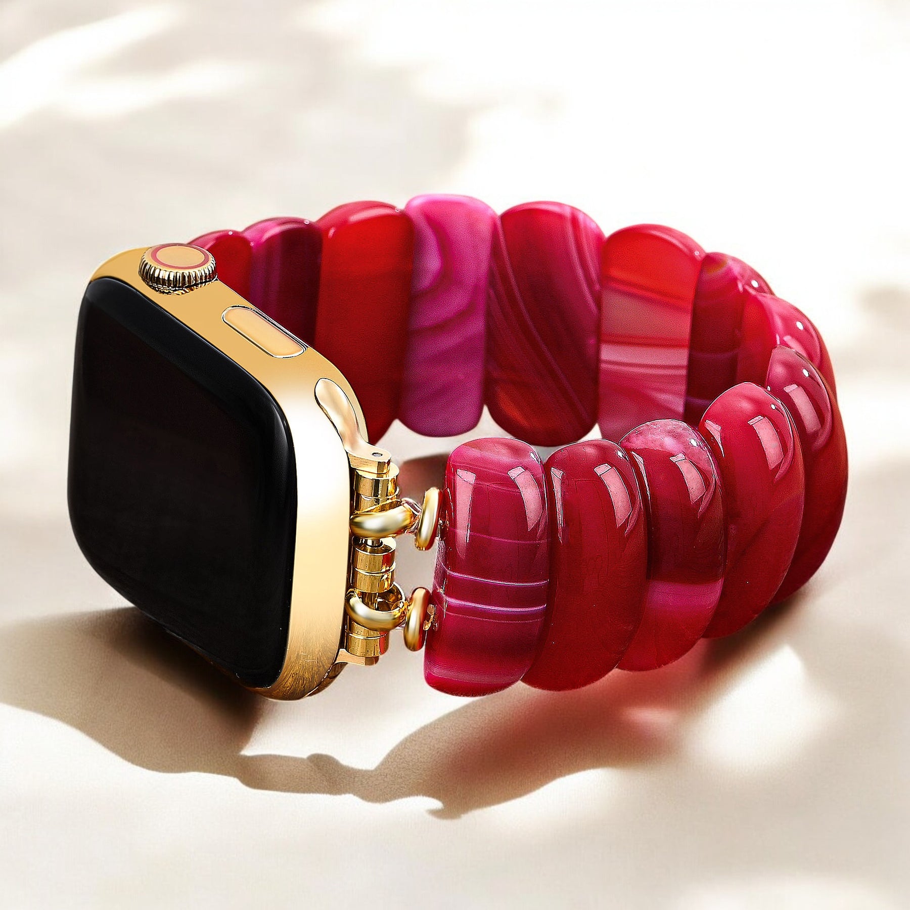 Correa elástica Crimson Mirage Agate para Apple Watch