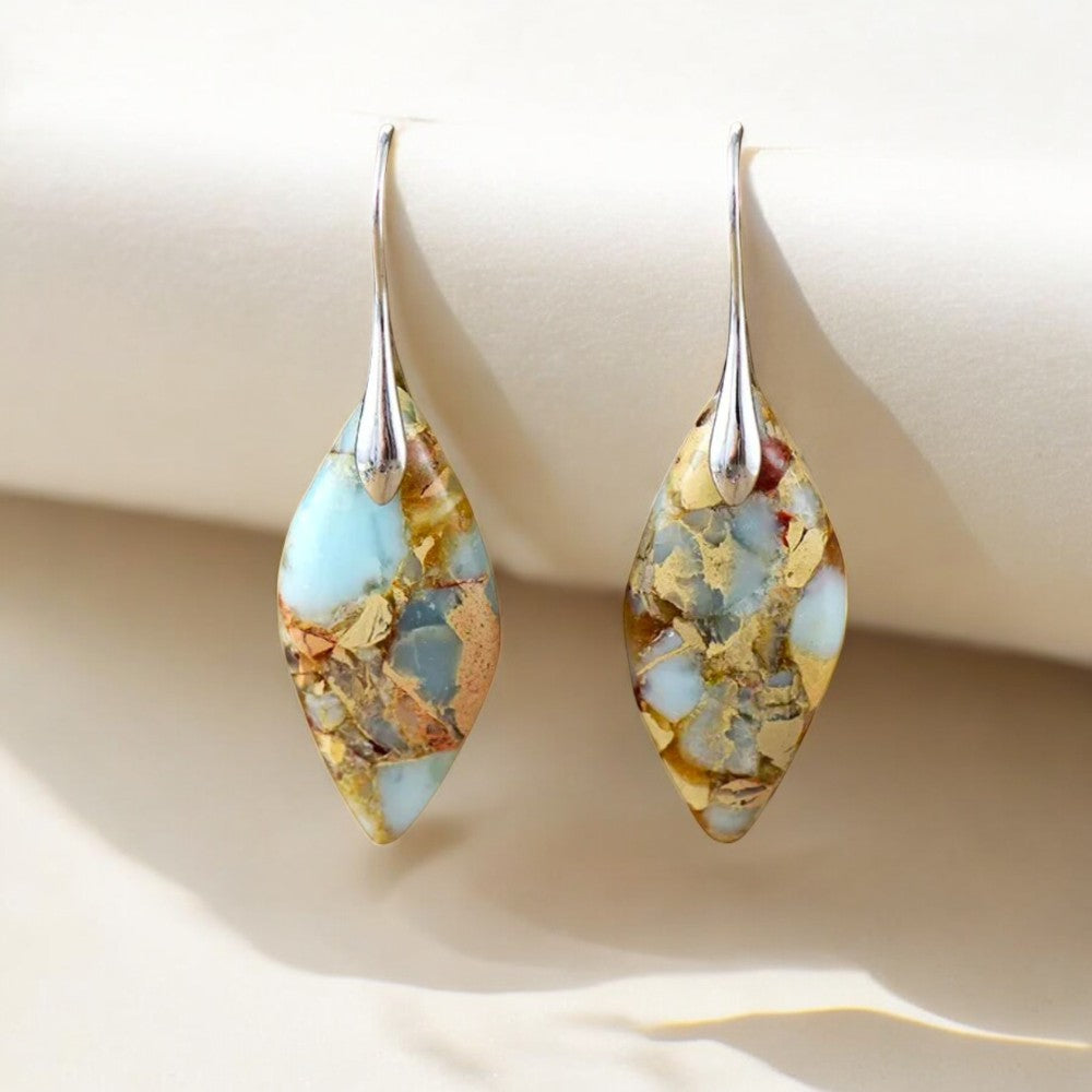 Pendientes Terra Hues Leaves Jasper