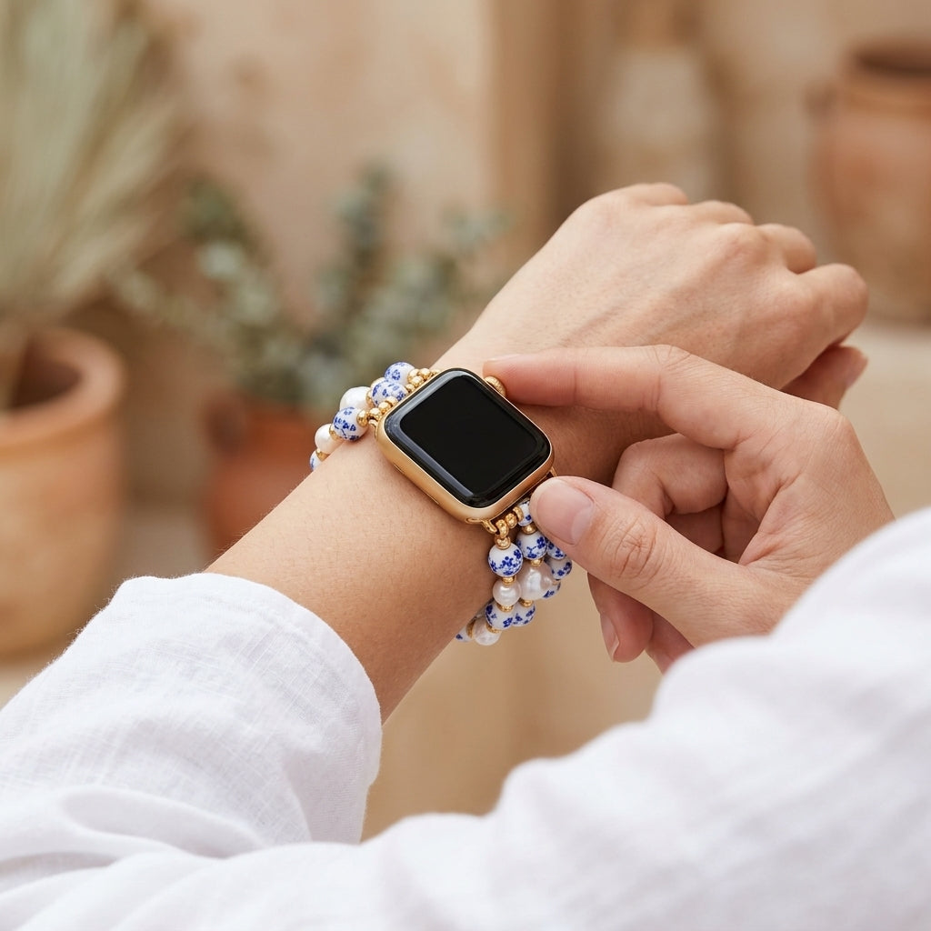 Correa para Apple Watch Sapphire Bloom de Porcelain Garden