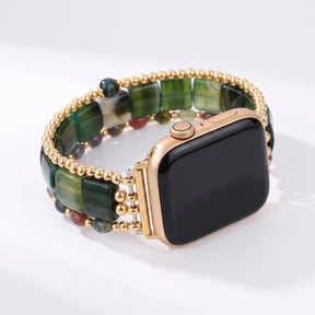 Correa elástica para Apple Watch Fierce Grace de ojo de tigre plateada