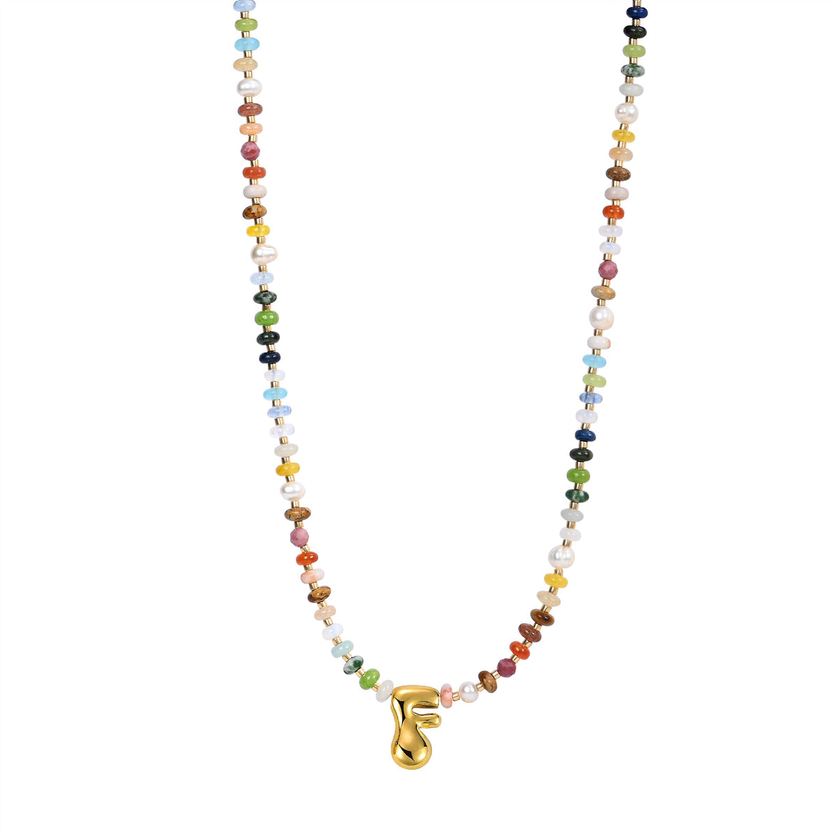 Collar de letras burbuja multicolor