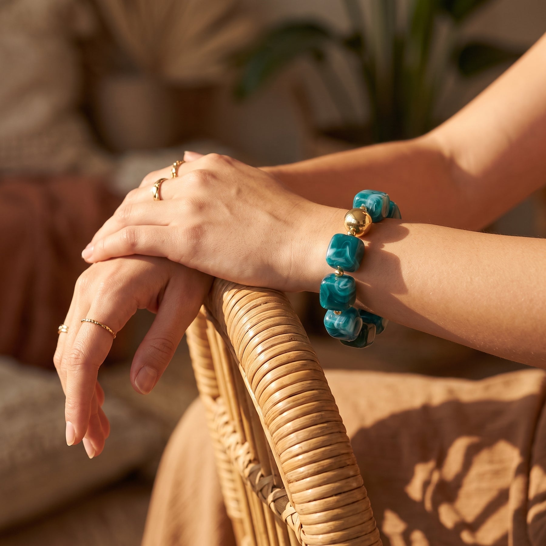 Pulsera gruesa Laguna Esmeralda