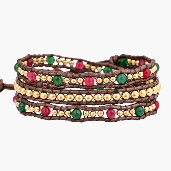 Pulsera envolvente con corazón de Feliz Navidad