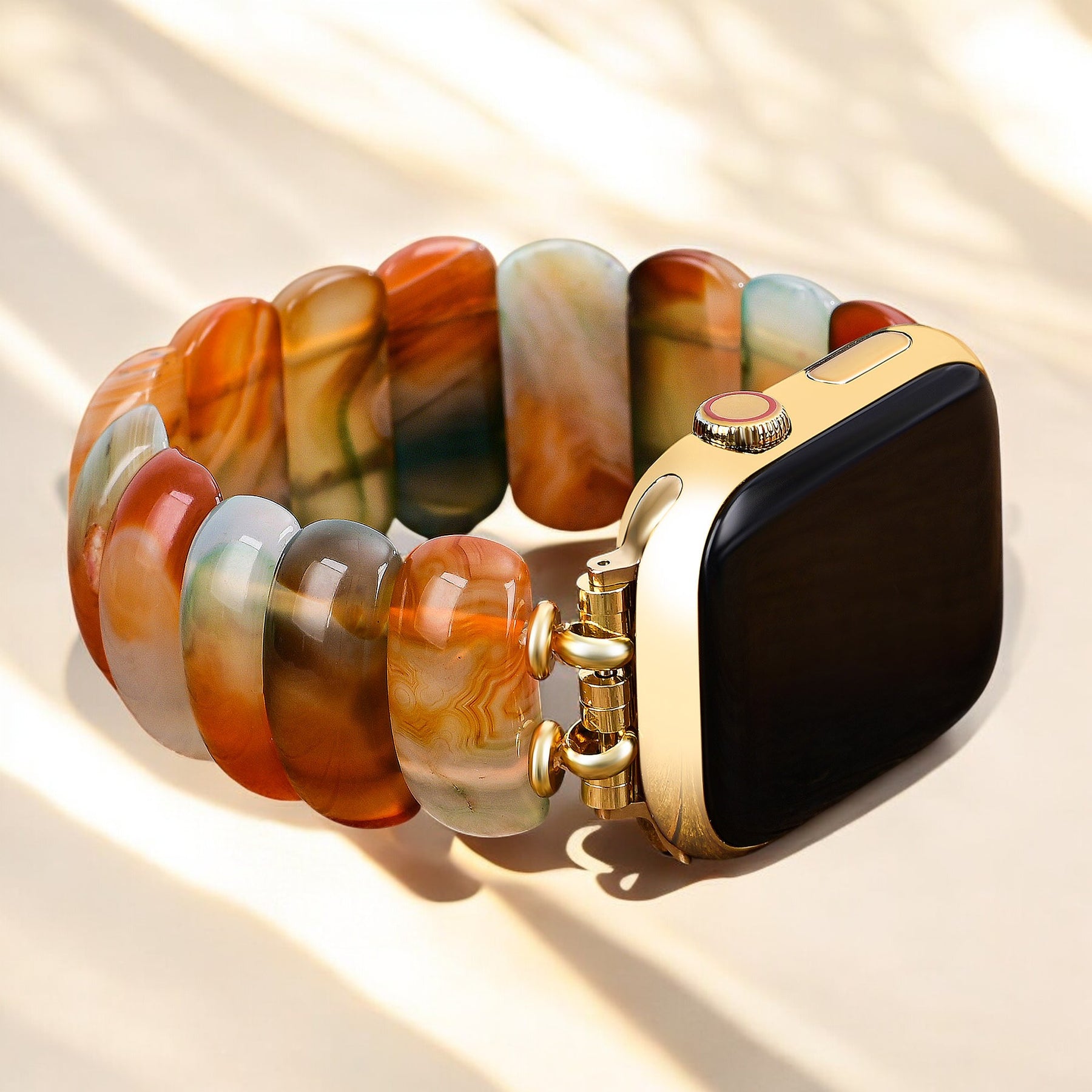 Correa elástica Golden Dusk Agate para Apple Watch