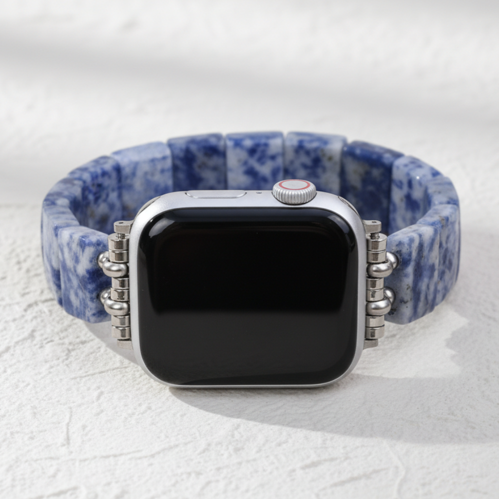 Correa elástica de sodalita azul horizonte para Apple Watch