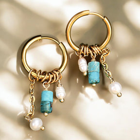 Pendientes de aro Golden Sky Bloom Drop