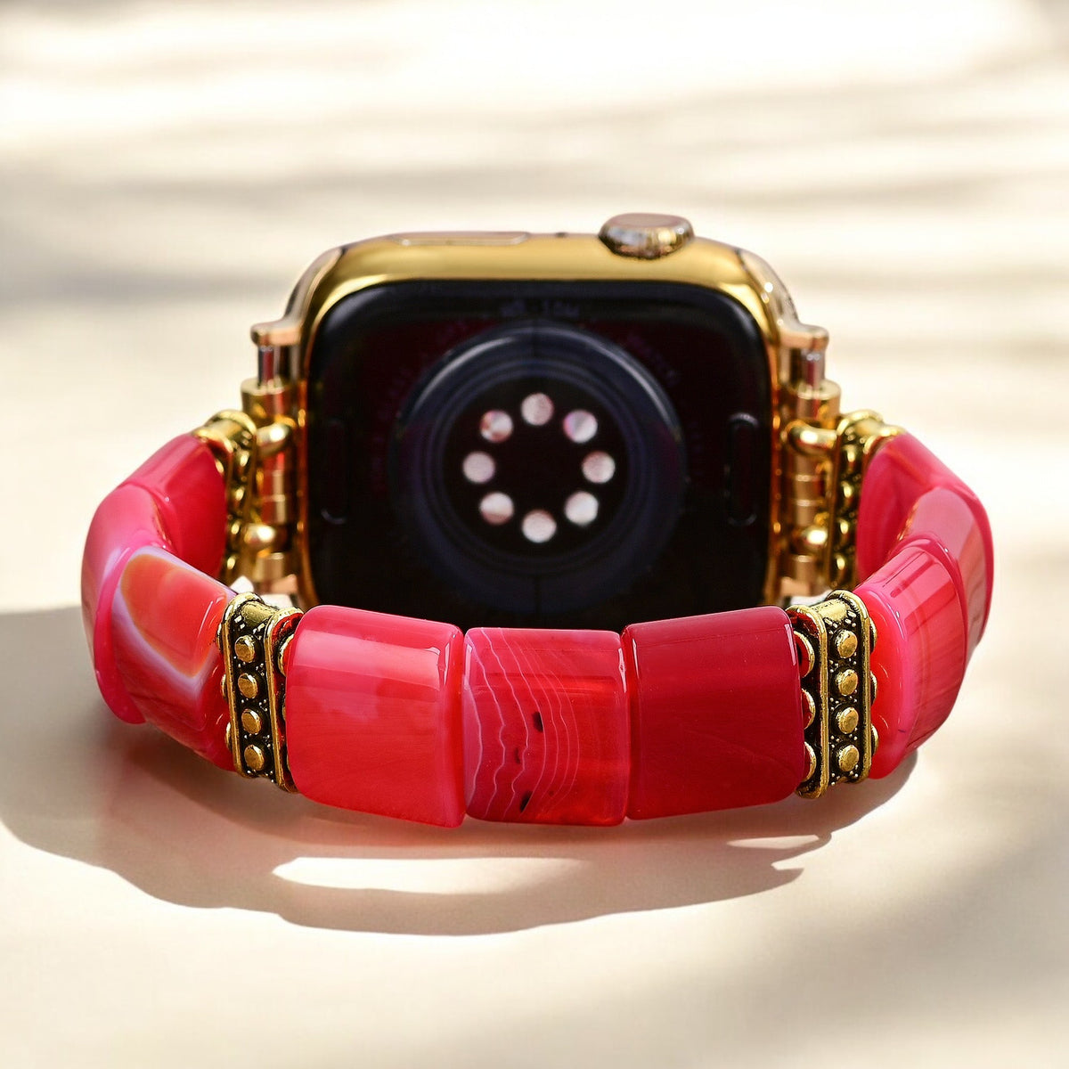 Correa de Apple Watch de Ágata Esencial Rubí
