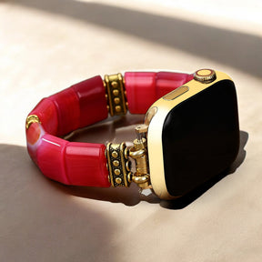 Pulsera elástica de ágata Ruby Essence para Apple Watch