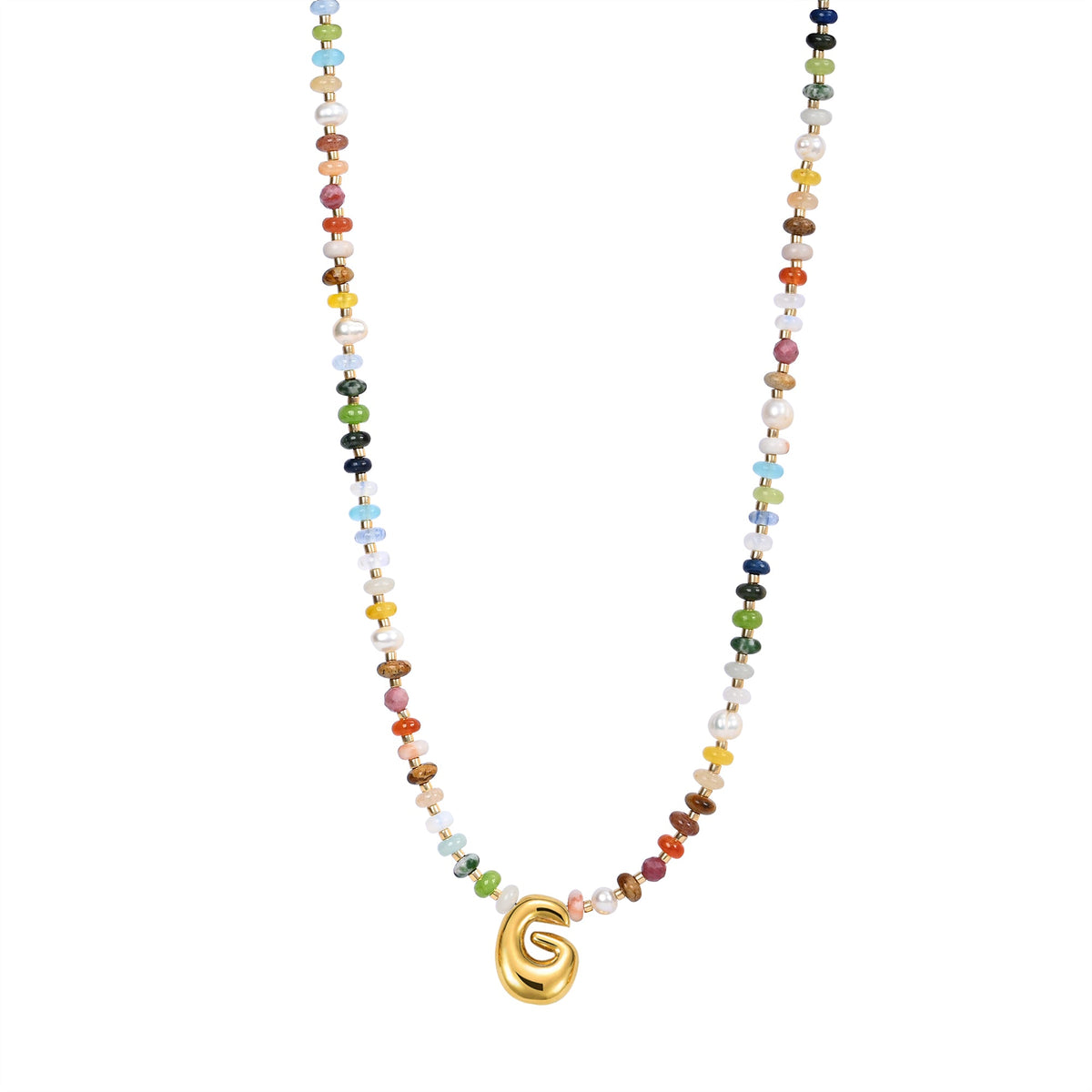 Collar de letras burbuja multicolor