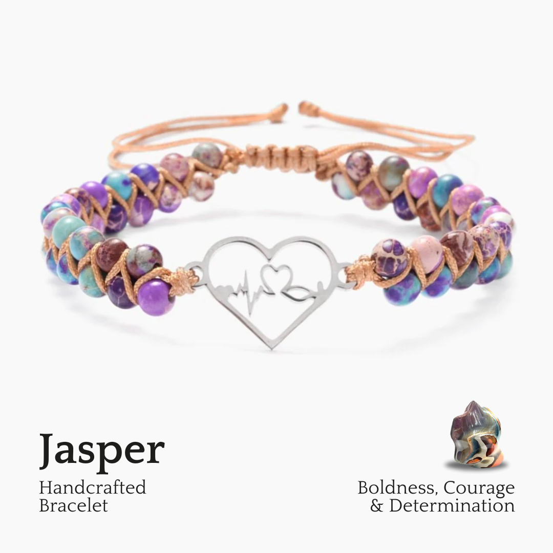 Pulsera de sanación con encanto de latido del corazón