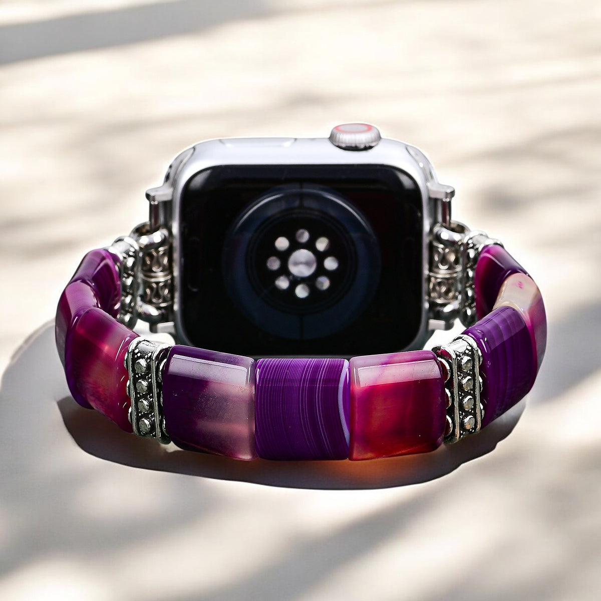 Correa de Apple Watch de Ágata Aura Amatista Stretch