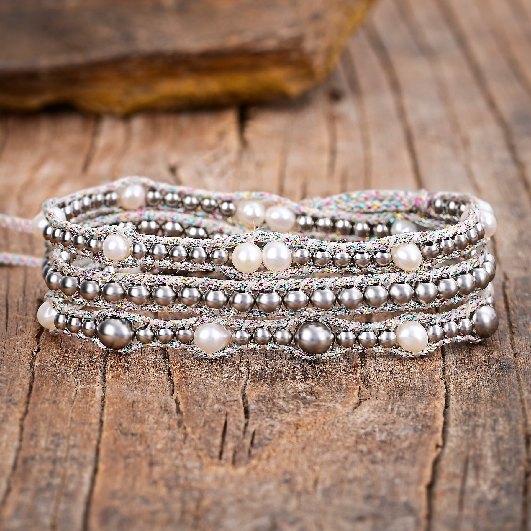 Pulsera de Protección con Perla Brillante