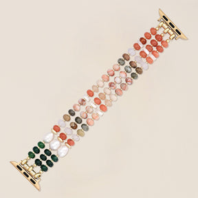 Correa elástica de piedra natural coral para Apple Watch