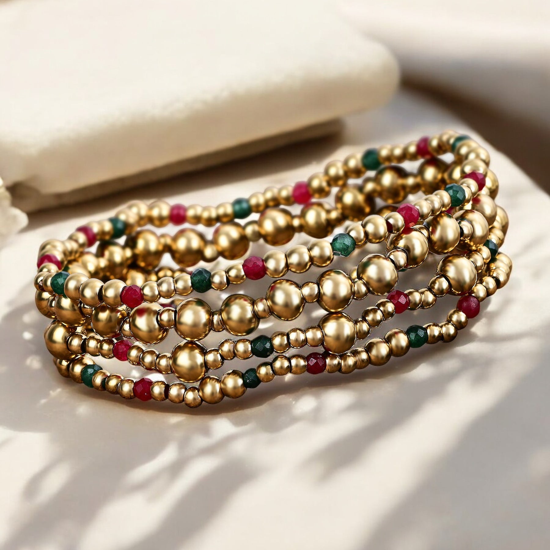 Set de Pulsera Mágica de Oro Navideño