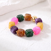 Pulsera gruesa de cuentas mixtas Golden Tropics