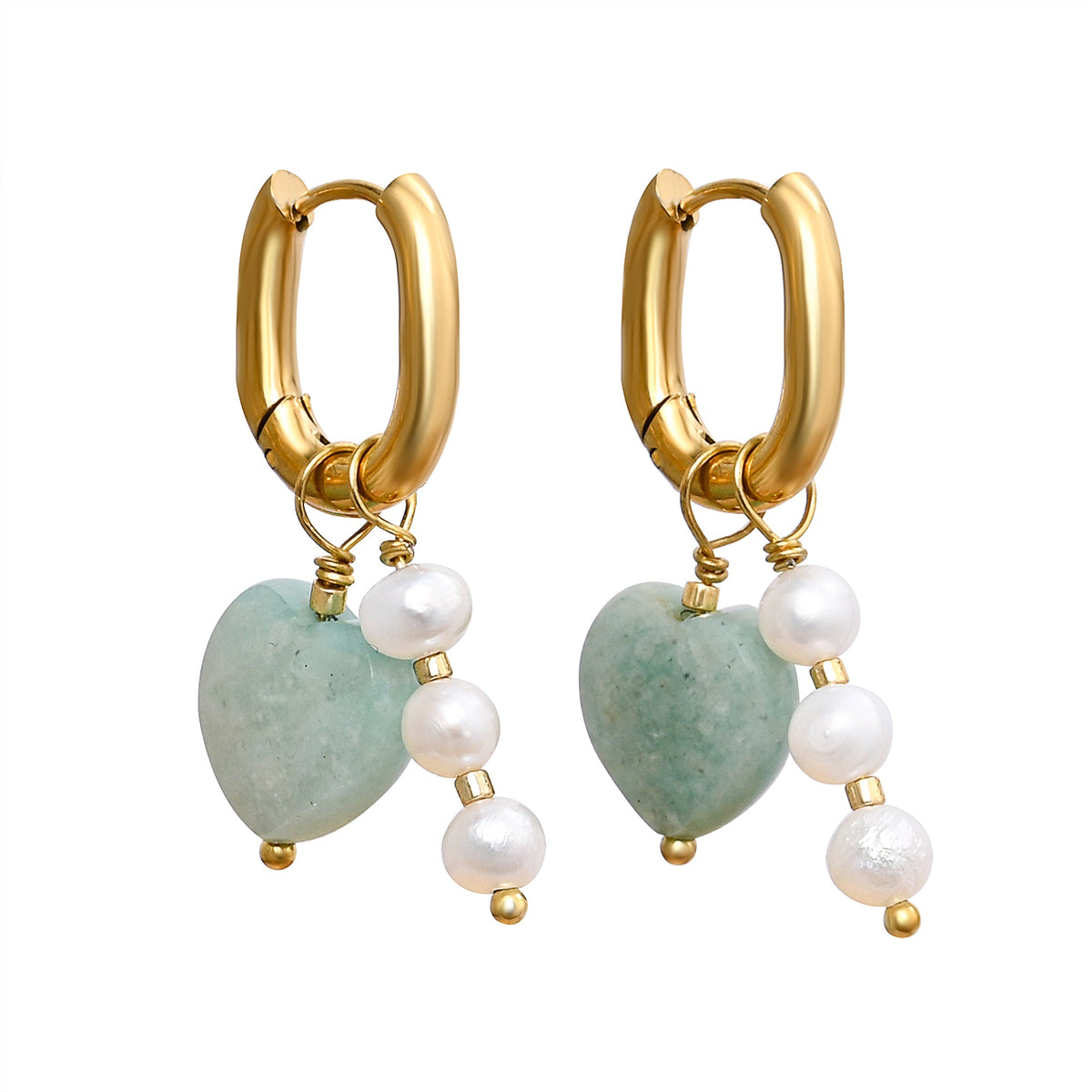 Pendientes de amor de amazonita