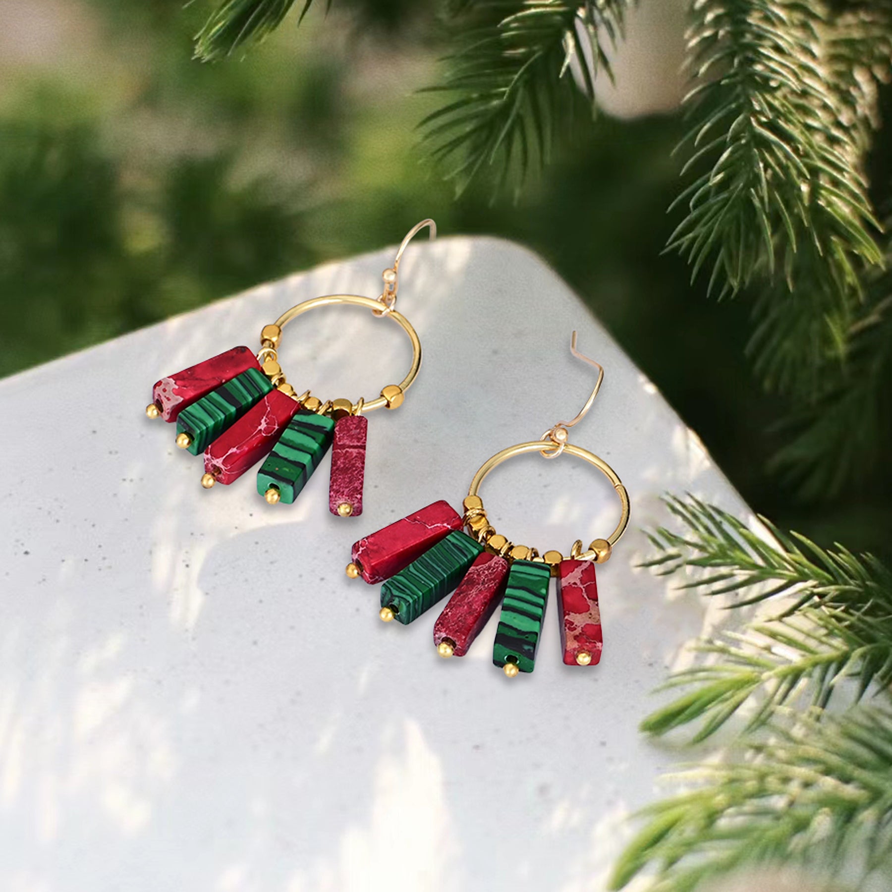 Pendientes colgantes Jolly Poinsettia Hues