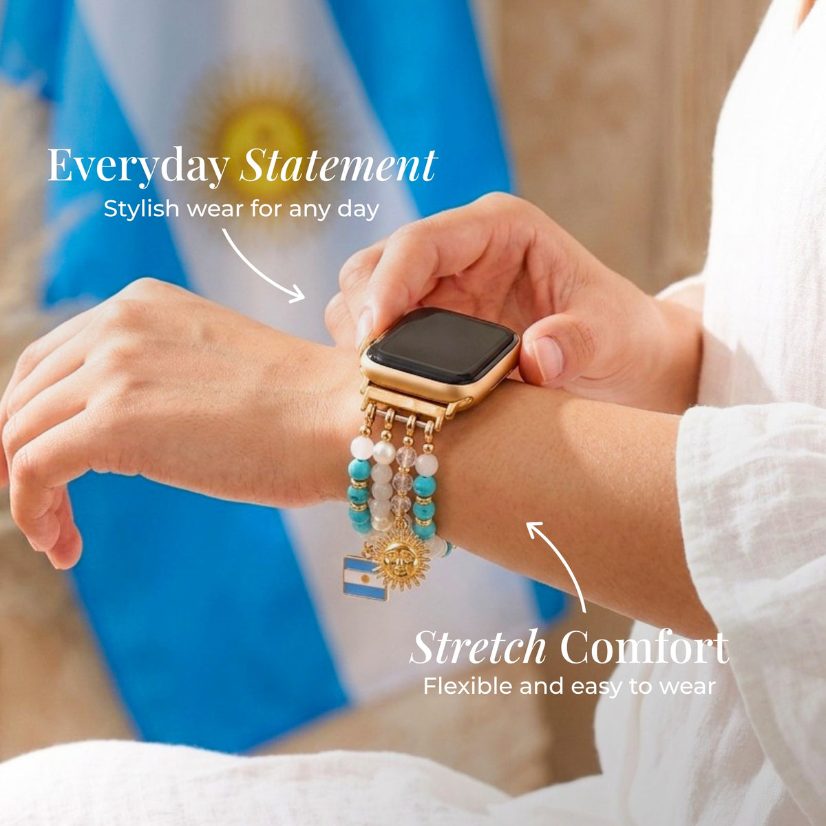 Correa elástica Albiceleste Argentina para Apple Watch