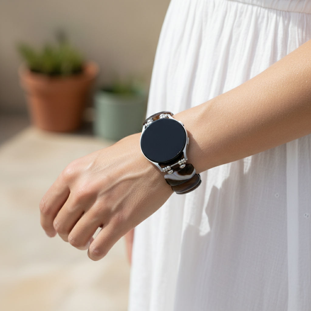 Correa elástica Bohemia Onyx Elegance para Samsung Galaxy Watch