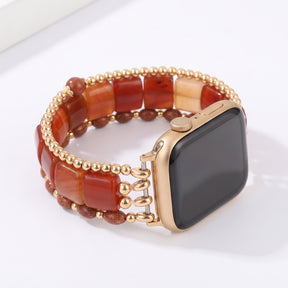 Correa elástica para Apple Watch Fierce Grace de ojo de tigre plateada