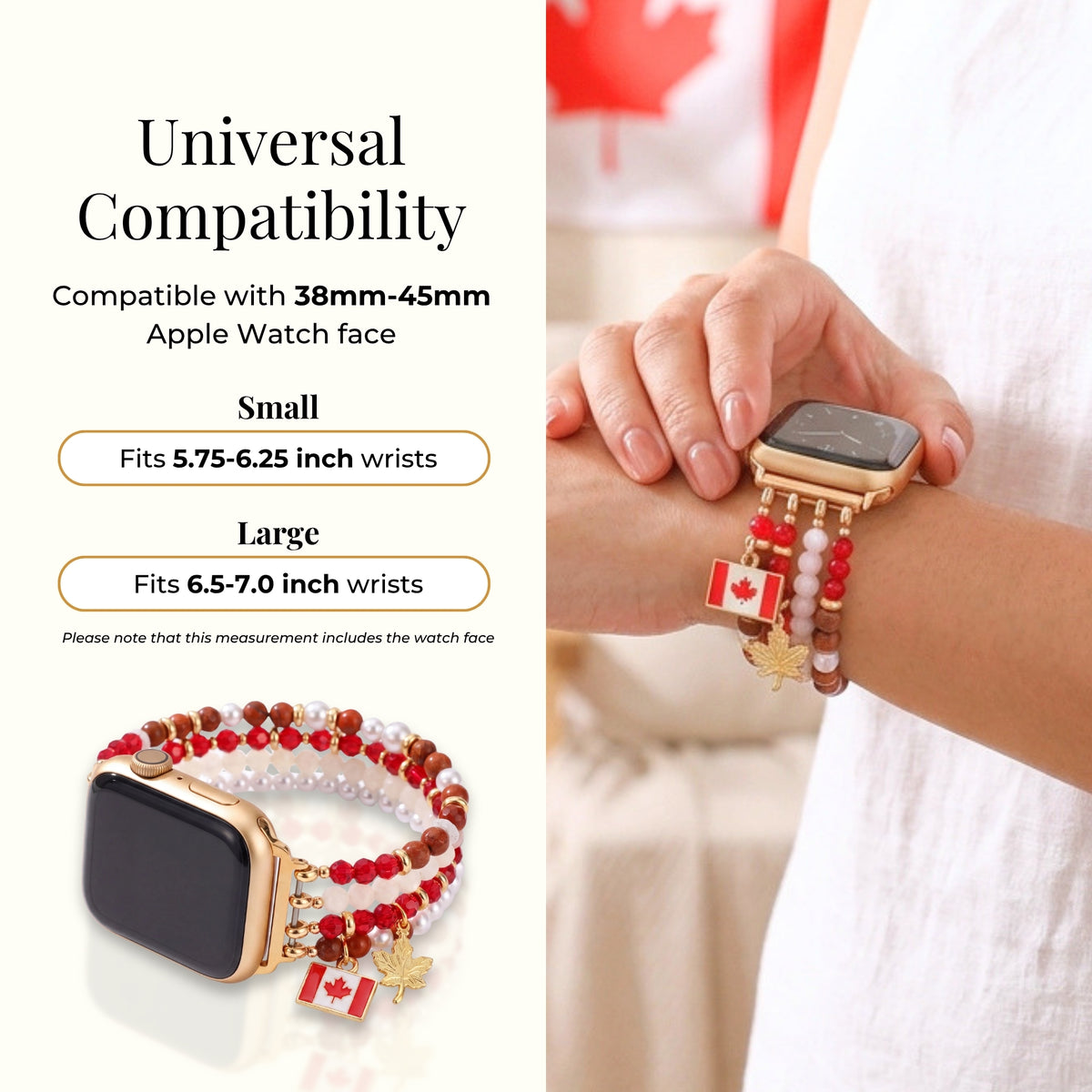 Correa elástica para Apple Watch en perla de arce canadiense