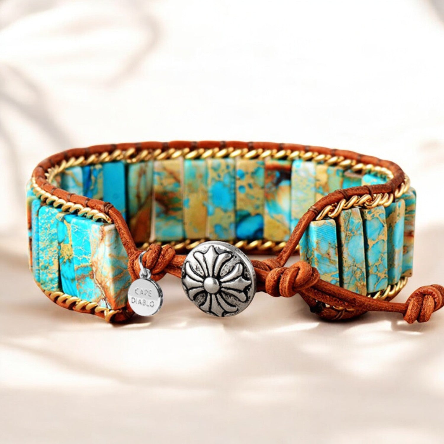 Pulsera de energía de jaspe turquesa