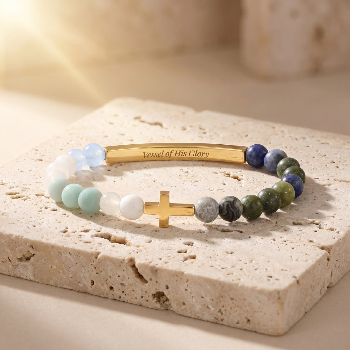 Pulsera Vessels of Purpose Secret Message en tonos tierra