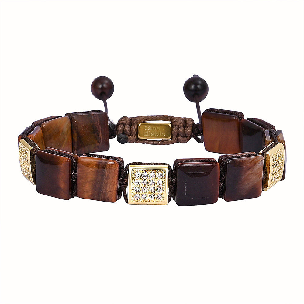 Pulsera roja de ojo de tigre para hombre