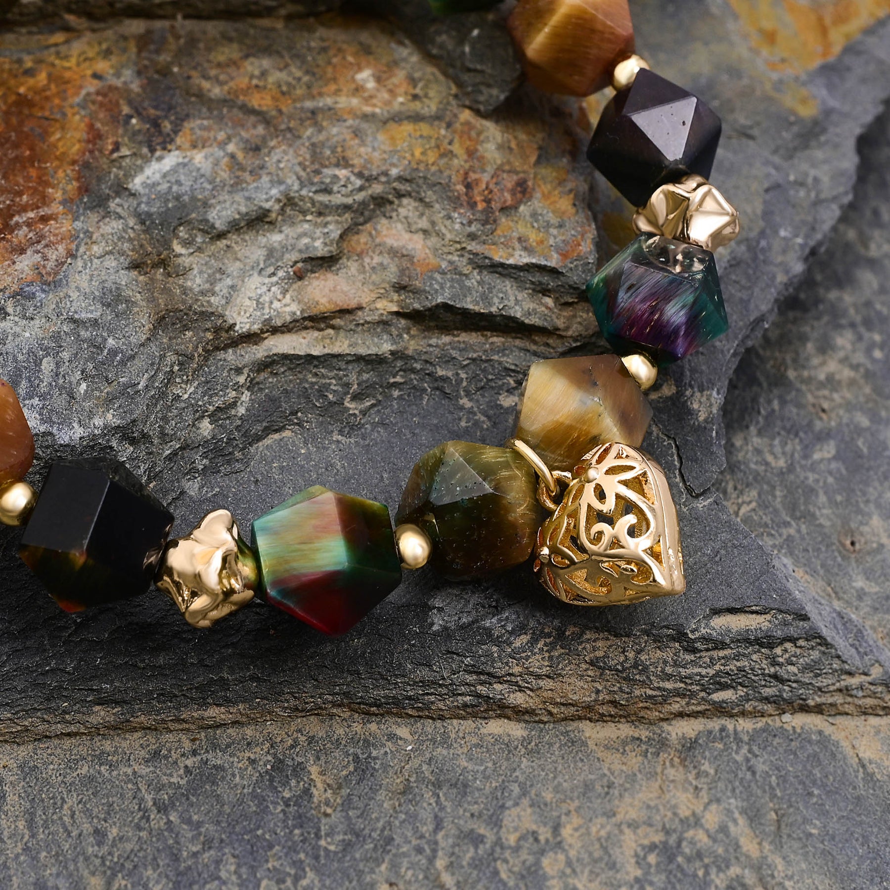 Pulsera de Encanto de Amor de Piedra Lunar