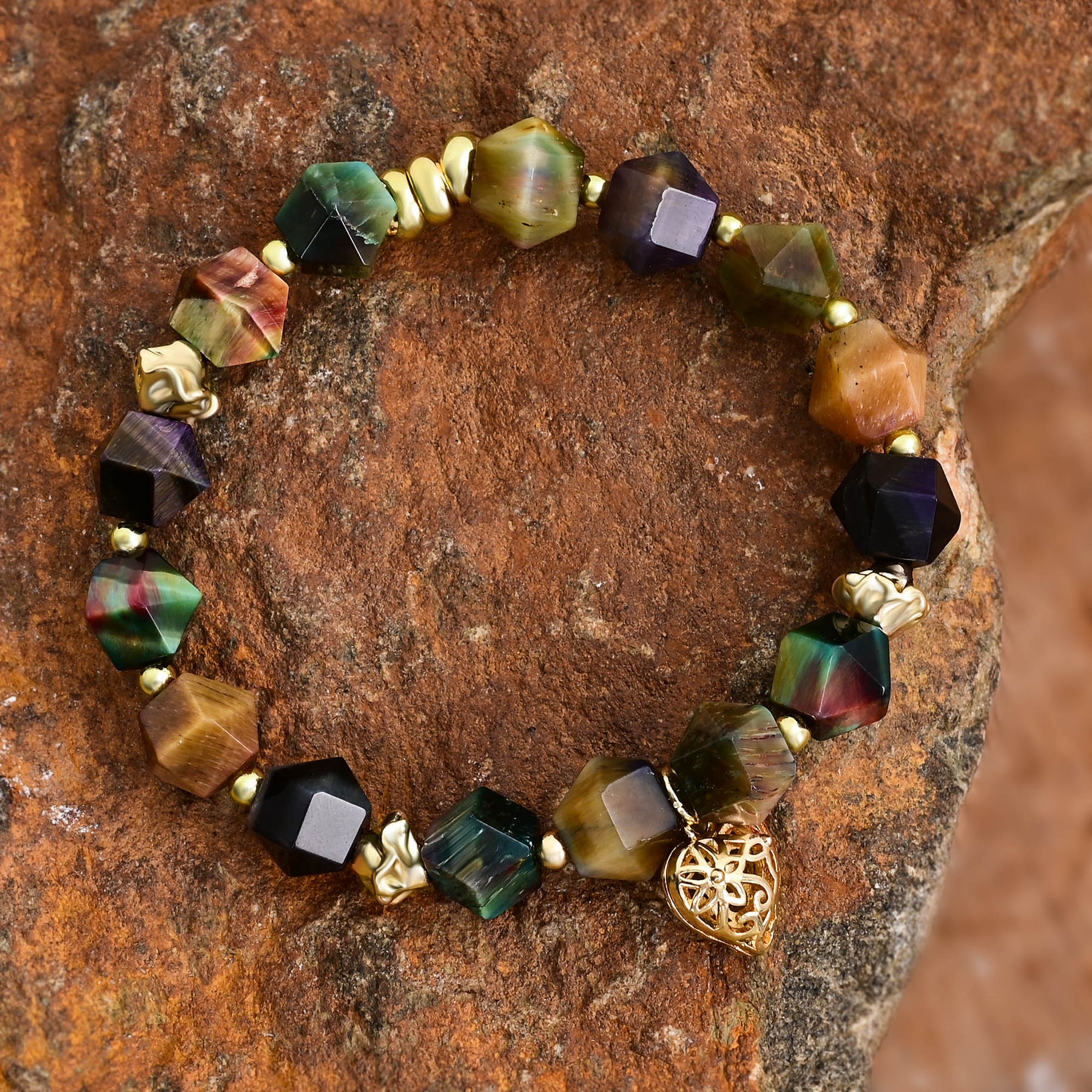 Pulsera de Encanto de Amor de Piedra Lunar