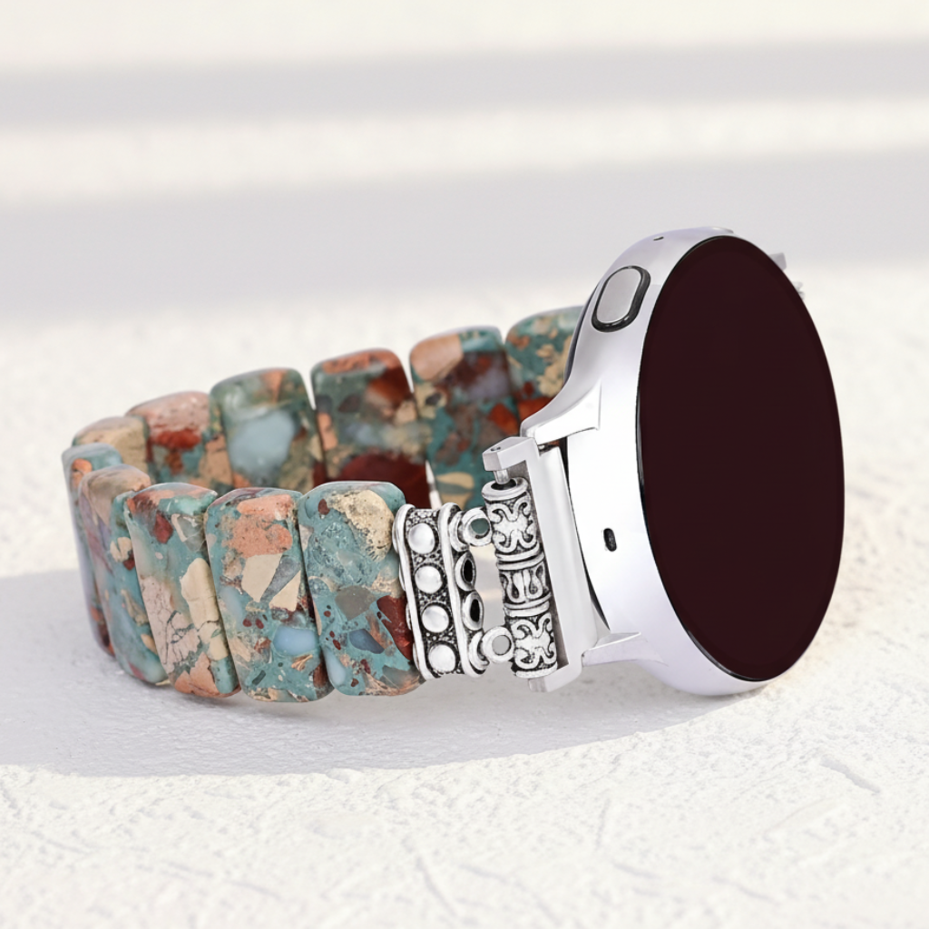 Correa elástica de jaspe tibetano de la Tierra para Apple Watch