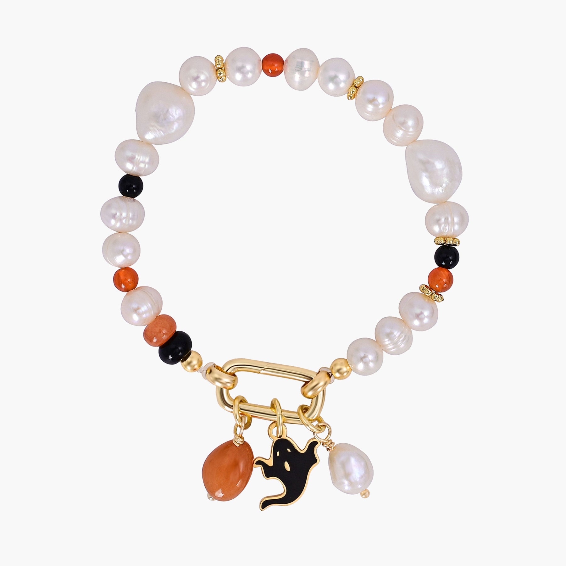 Pulsera de perlas con brillo navideño