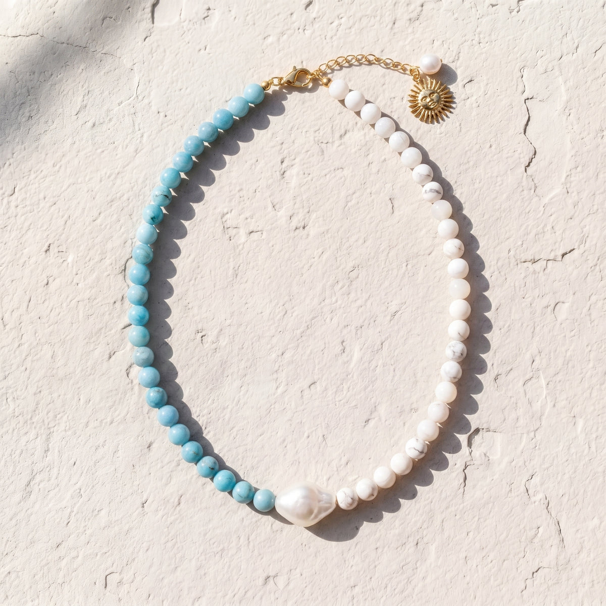 Collar de perlas con cuentas Albiceleste de Argentina