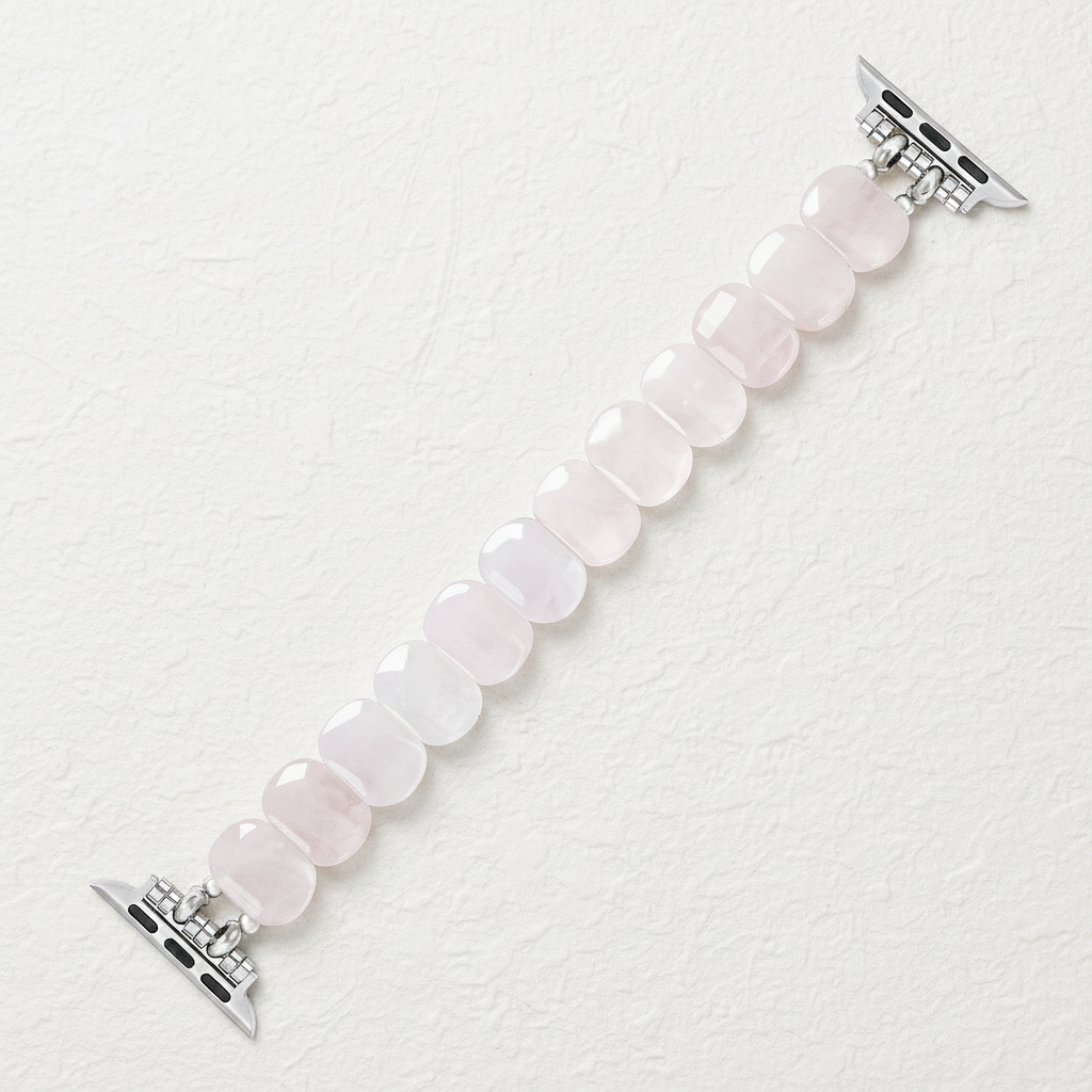 Correa elástica de cuarzo rosa suave para Apple Watch