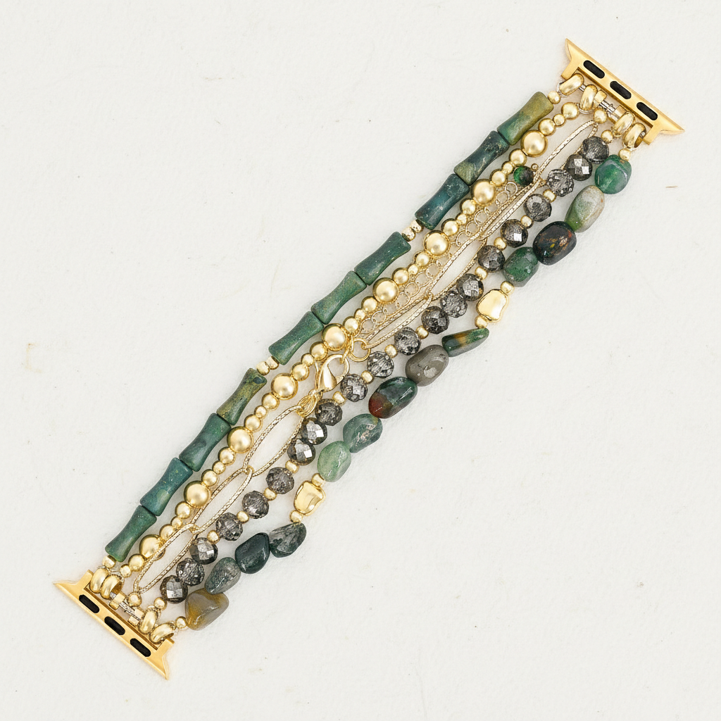 Correa elástica verde dorado para Apple Watch