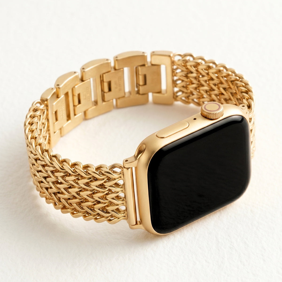 Correa de lujo para Apple Watch de cadena dorada