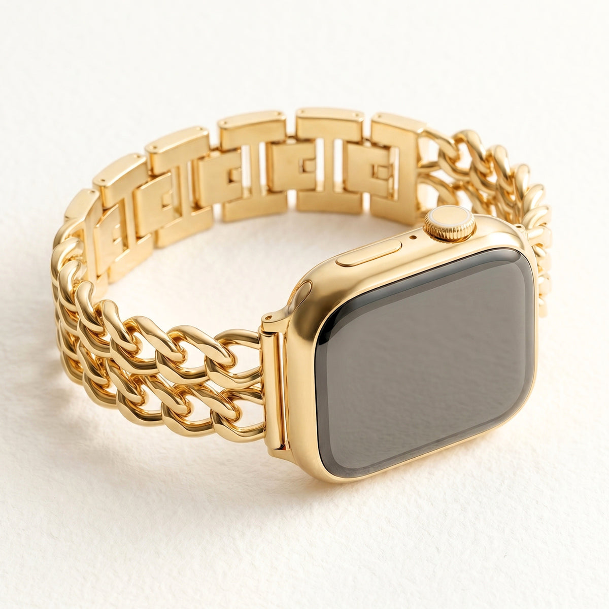 Correa de lujo curva dorada para Apple Watch