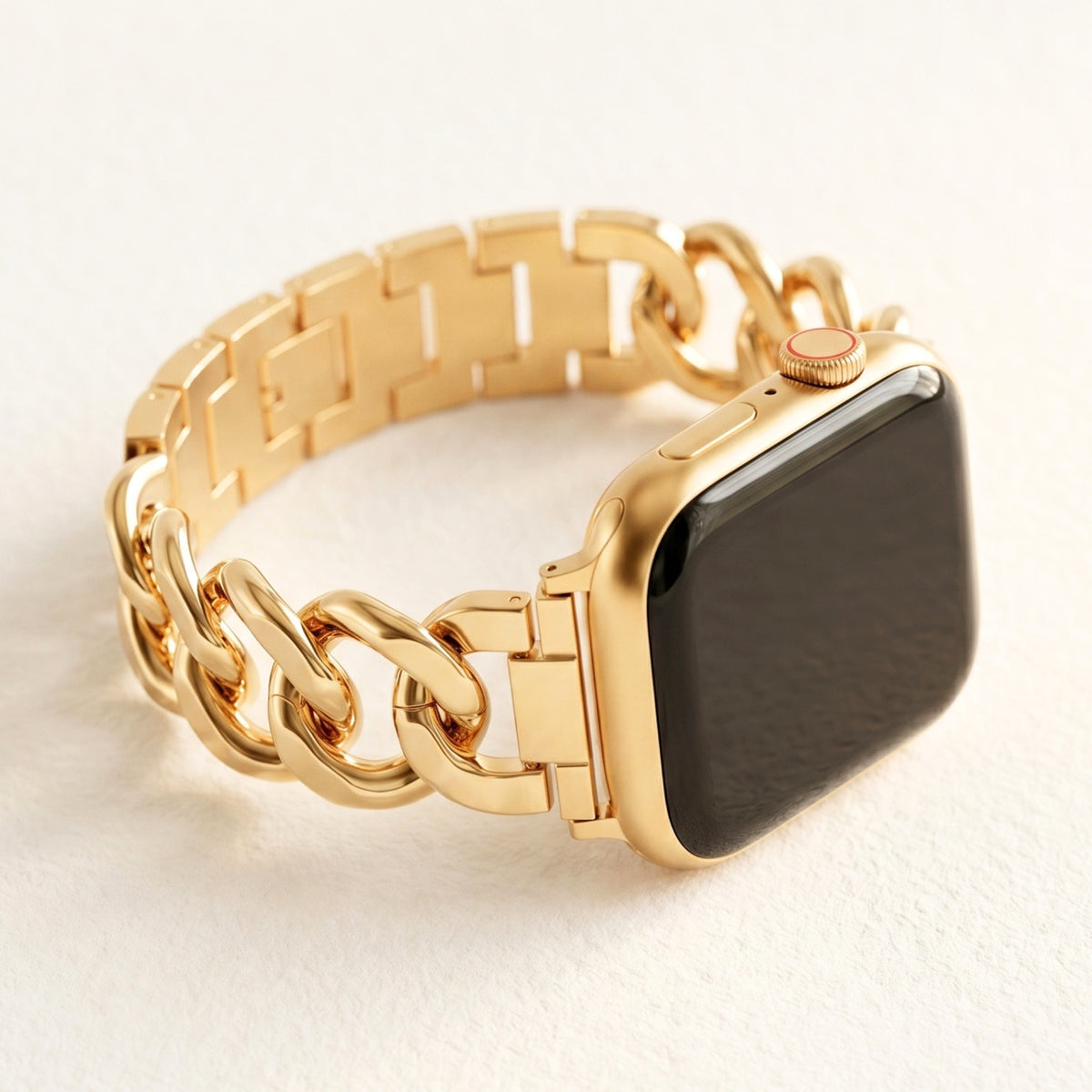 Correa de lujo tejida dorada para Apple Watch