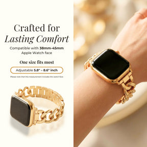 Correa de lujo tejida dorada para Apple Watch