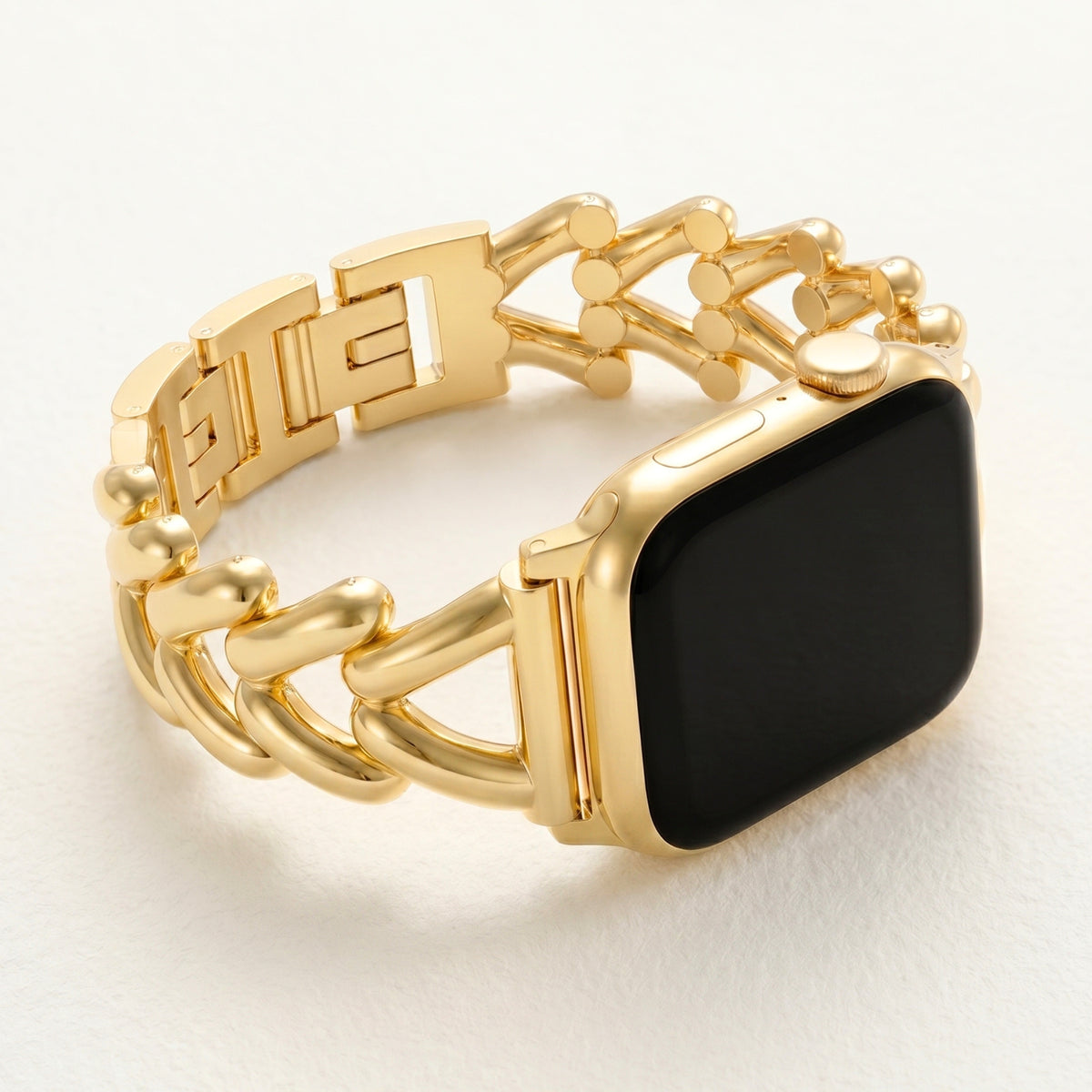 Correa de lujo trenzada dorada para Apple Watch