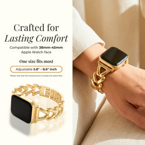 Correa de lujo trenzada dorada para Apple Watch