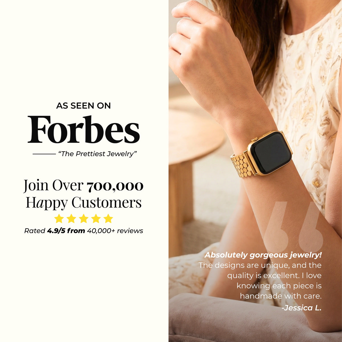 Correa de lujo Golden Glamour para Apple Watch