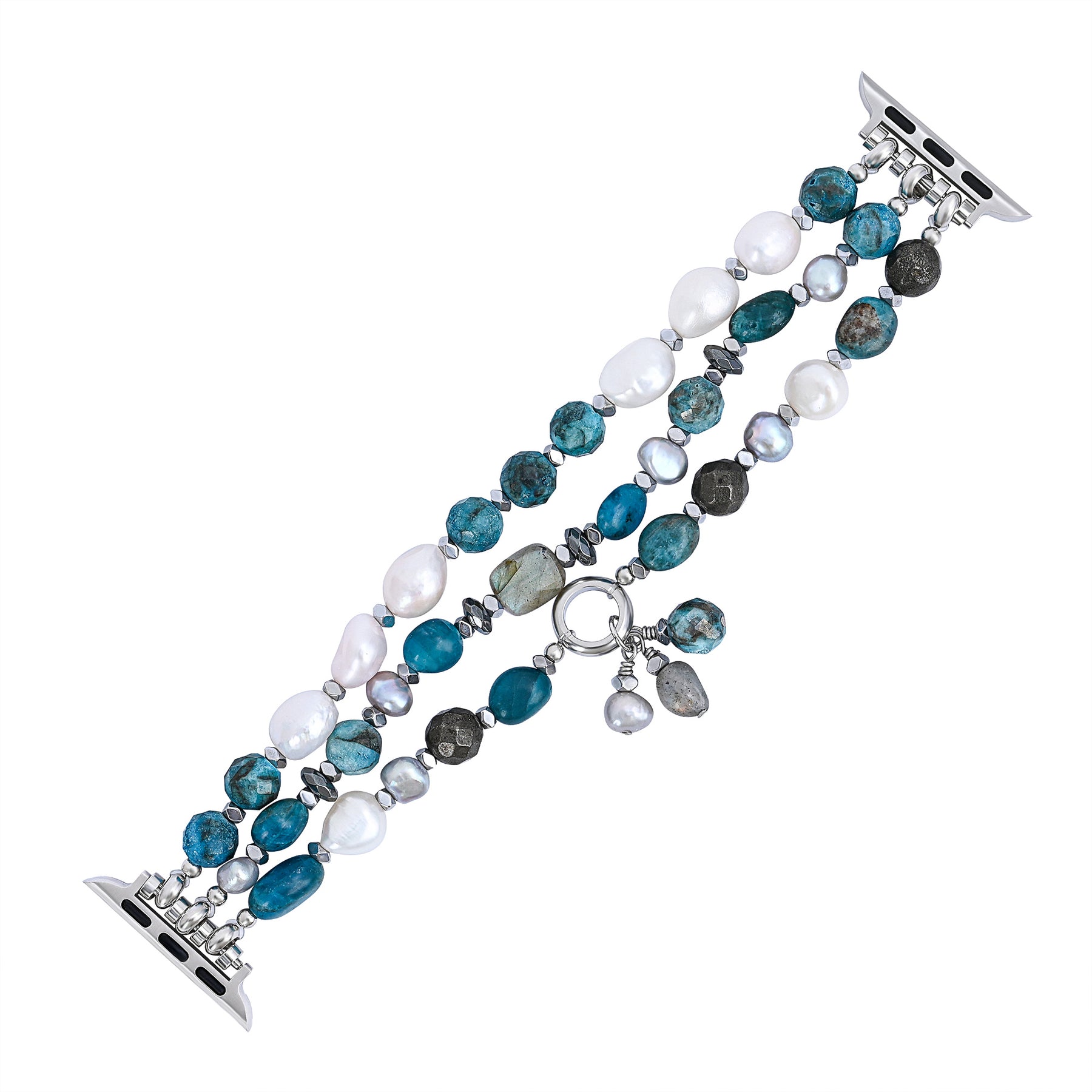 Correa elástica negra platino para Apple Watch