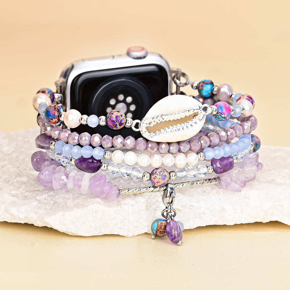 Correa elástica Lilac Shoreline para Apple Watch