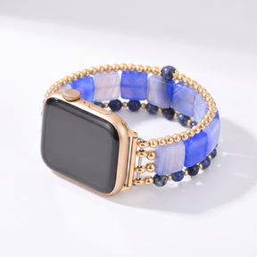 Correa elástica para Apple Watch Fierce Grace de ojo de tigre plateada