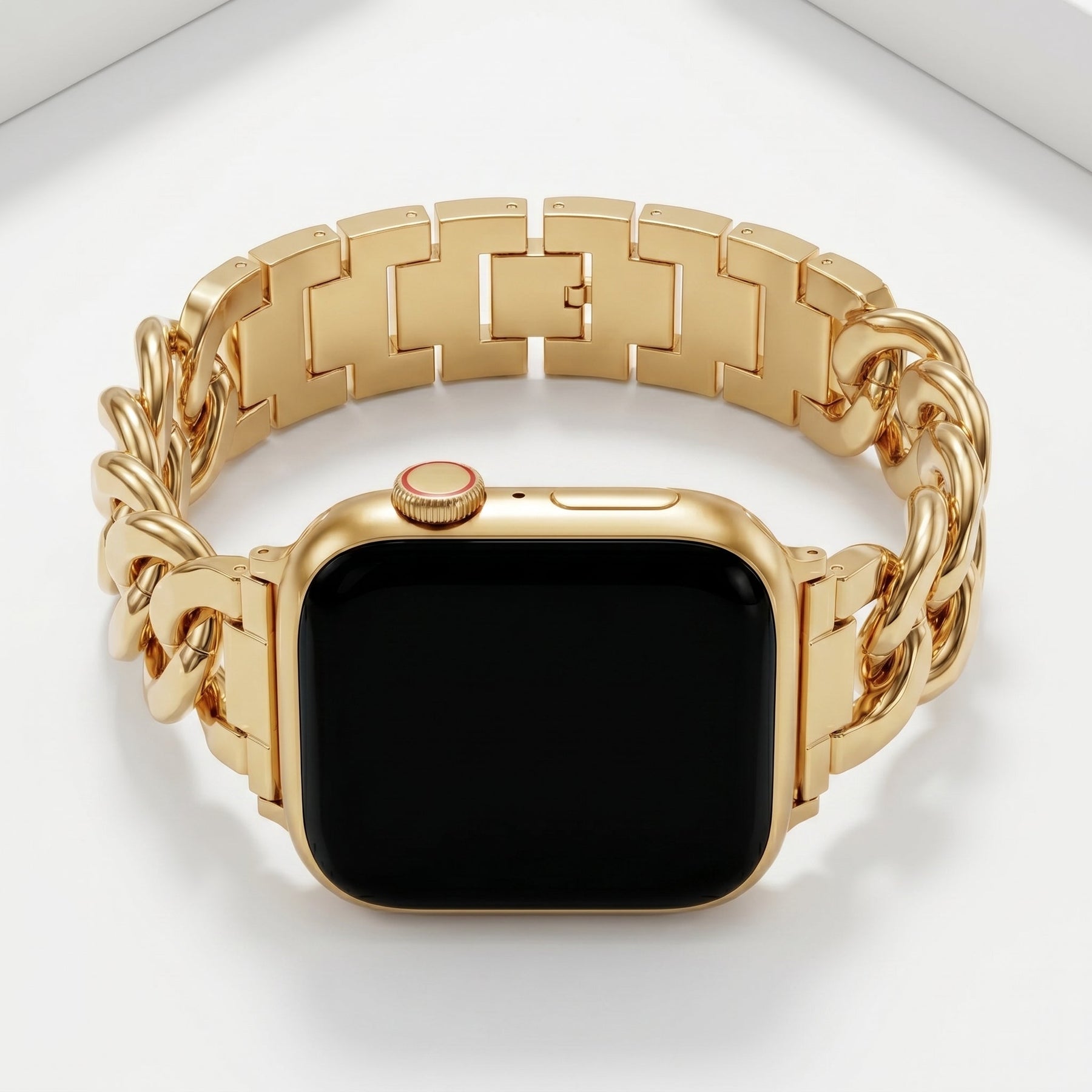 Correa de lujo tejida dorada para Apple Watch